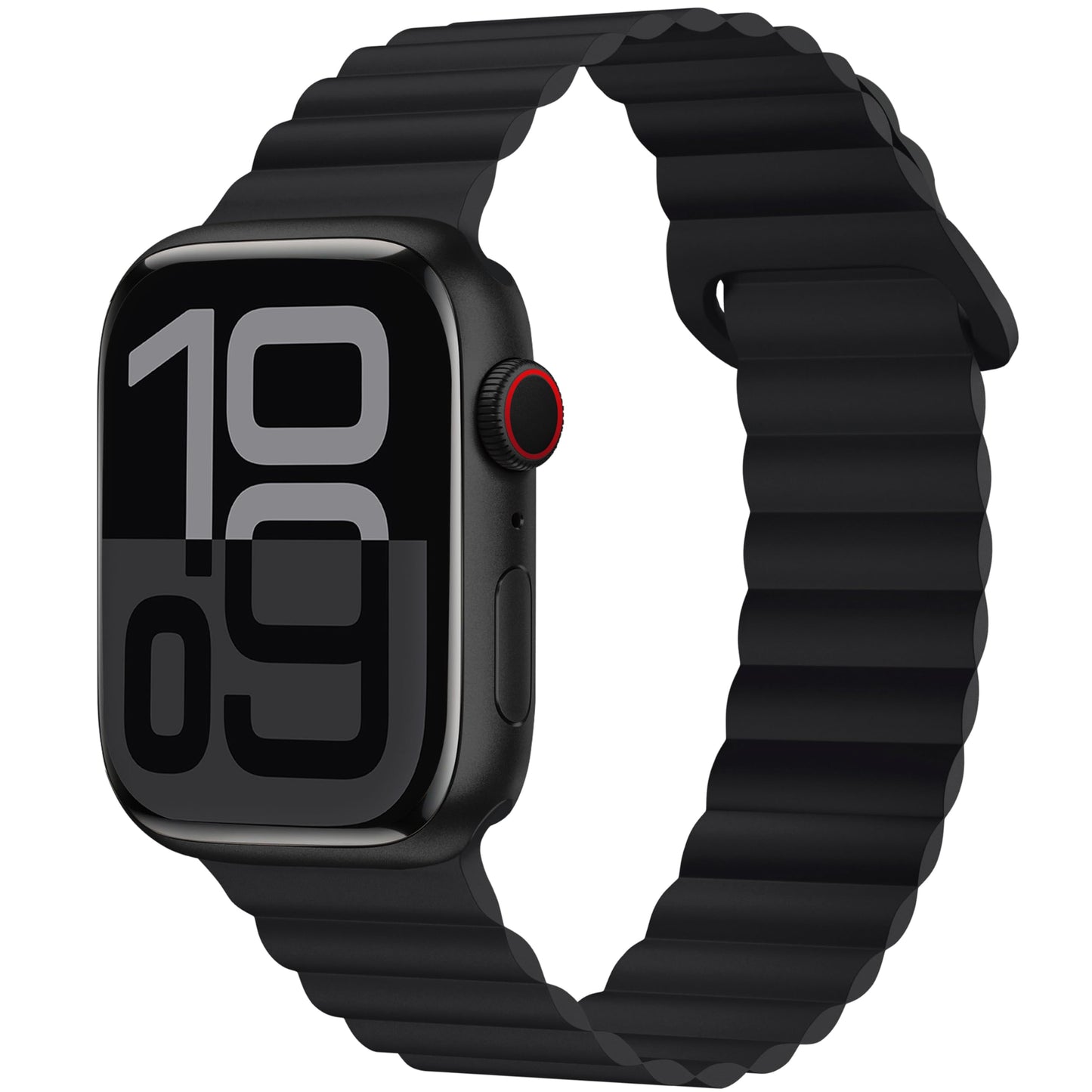 Fullmosa Correa Magnética de Silicona Para Apple Watch 44mm 45mm 42mm 49mm 46mm,Pulseras Deportiva para iWatch Ultra2/1 Series 10 9 8 7 6 5 4 3 2 1 Se Se2 Mujeres Hombres,Negro