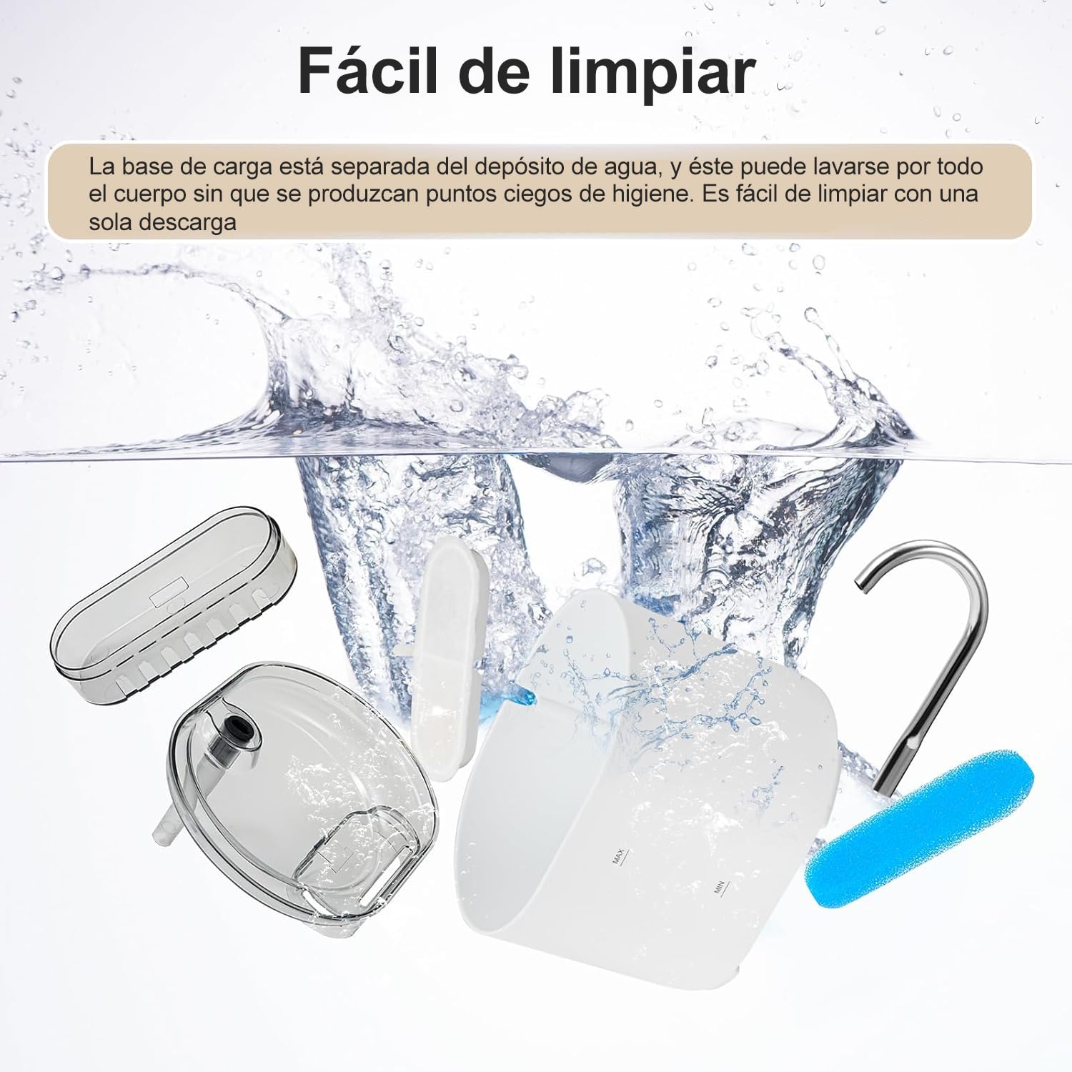 Fuente de Agua Gato, 2.2L Fuente Agua Gatos Bebedero para Gatos, Ultrasilencioso y Sistema de Filtración de Agua Circulante de Fuente de Agua para Gatos, Dispensador de Agua para Perro,Blanco
