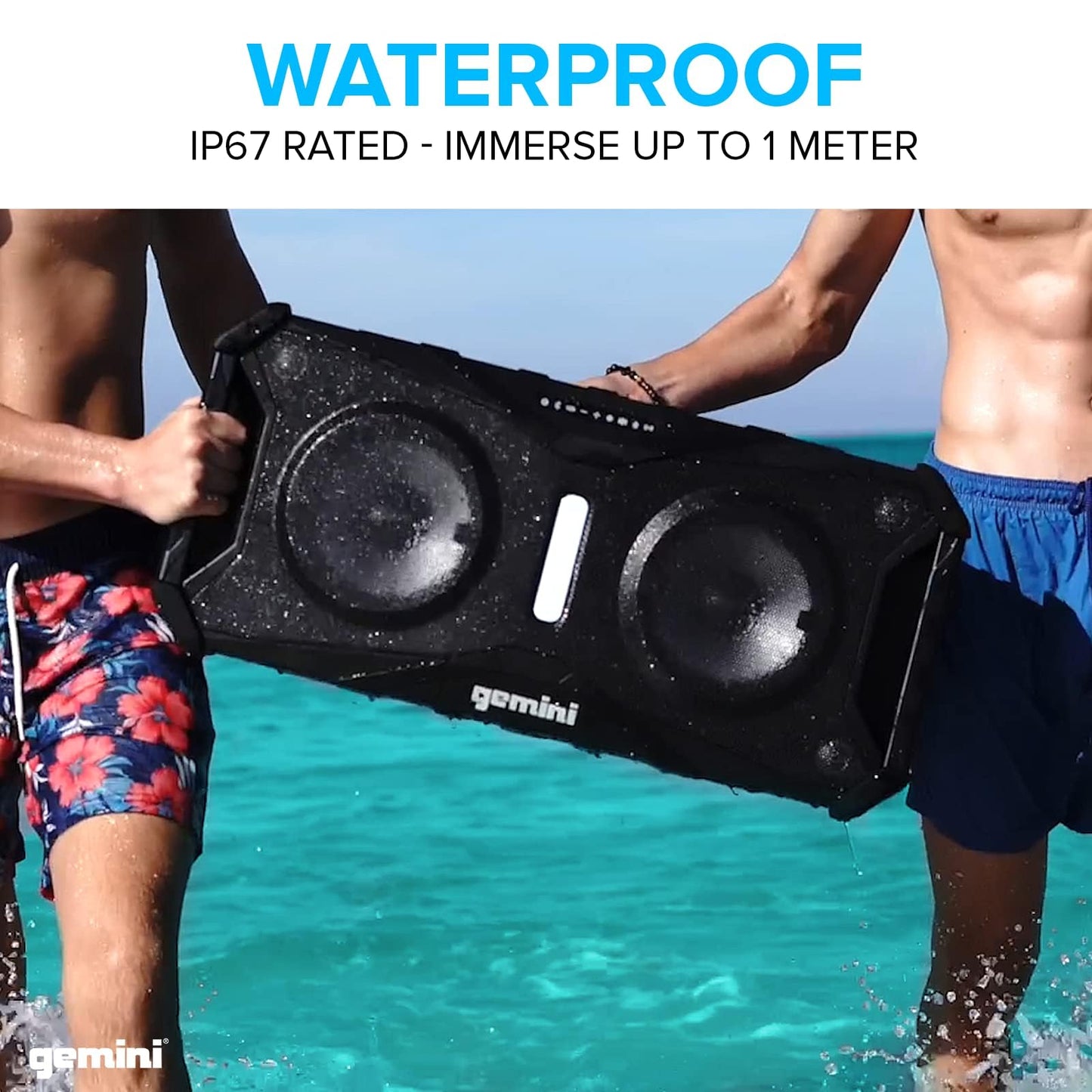 Gemini Sound SOSP-8BLK Soundsplash Recargable Impermeable inalámbrico 420 W Potencia máxima Flotante Altavoz Fiesta