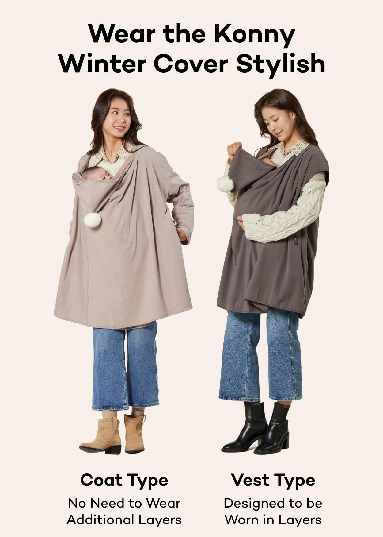 Konny - Funda de invierno para bebé, chamarra de forro polar para mujer, chamarra de maternidad, chaleco con capucha (azul cielo, talla grande)