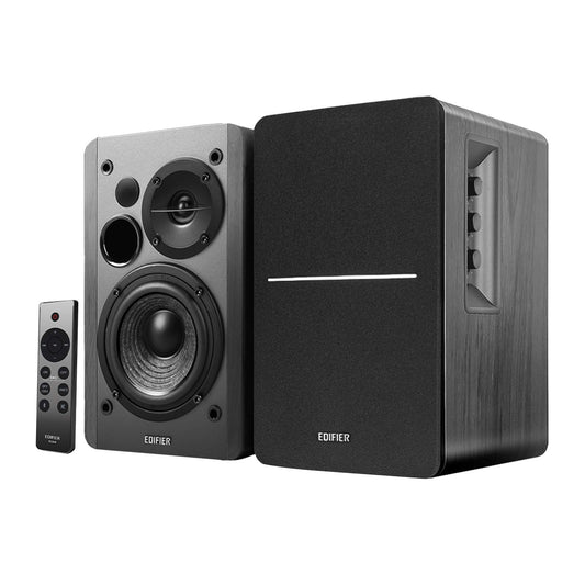 Edifier R1280DBs Altavoces Activos de estantería con Bluetooth - Entrada óptica - Altavoces de Estudio Tipo Monitor 2.0 Wireless - 42W RMS con Salida de línea para subwoofer - Negro