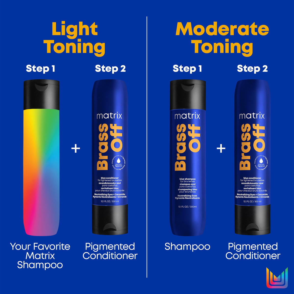 Matrix Brass Off Shampoo Neutralizador Tonos Naranjas, Castaño, 300 ml