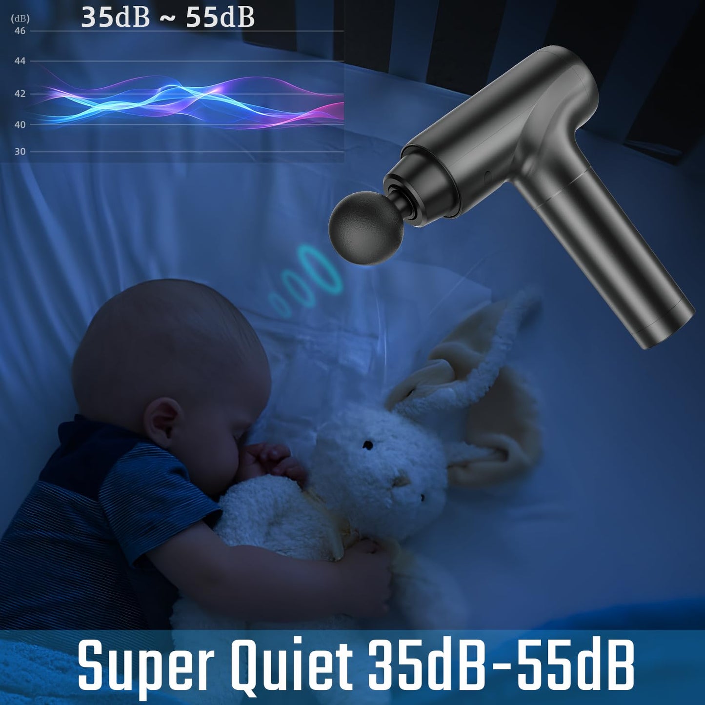Pistola de Masaje, Pistola de Masaje Muscular Portátil, Massage Gun con pantalla táctil LED, Masajeador Profesional Mudo de Tejido Muscular Profundo, 20 Velocidades Ajustables para Cuello y Hombros