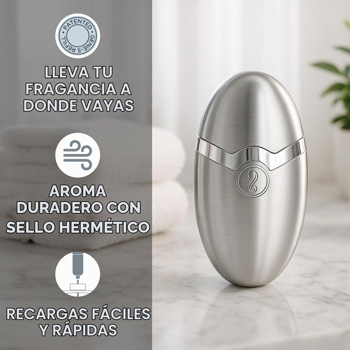 Travalo Perfume Pod Pearl Elegance - Mini bomba en aerosol de alta definición, atomizador portátil de perfume de viaje, aprobado por TSA, a prueba de hojas, hermético, reutilizable y fácil de llenar
