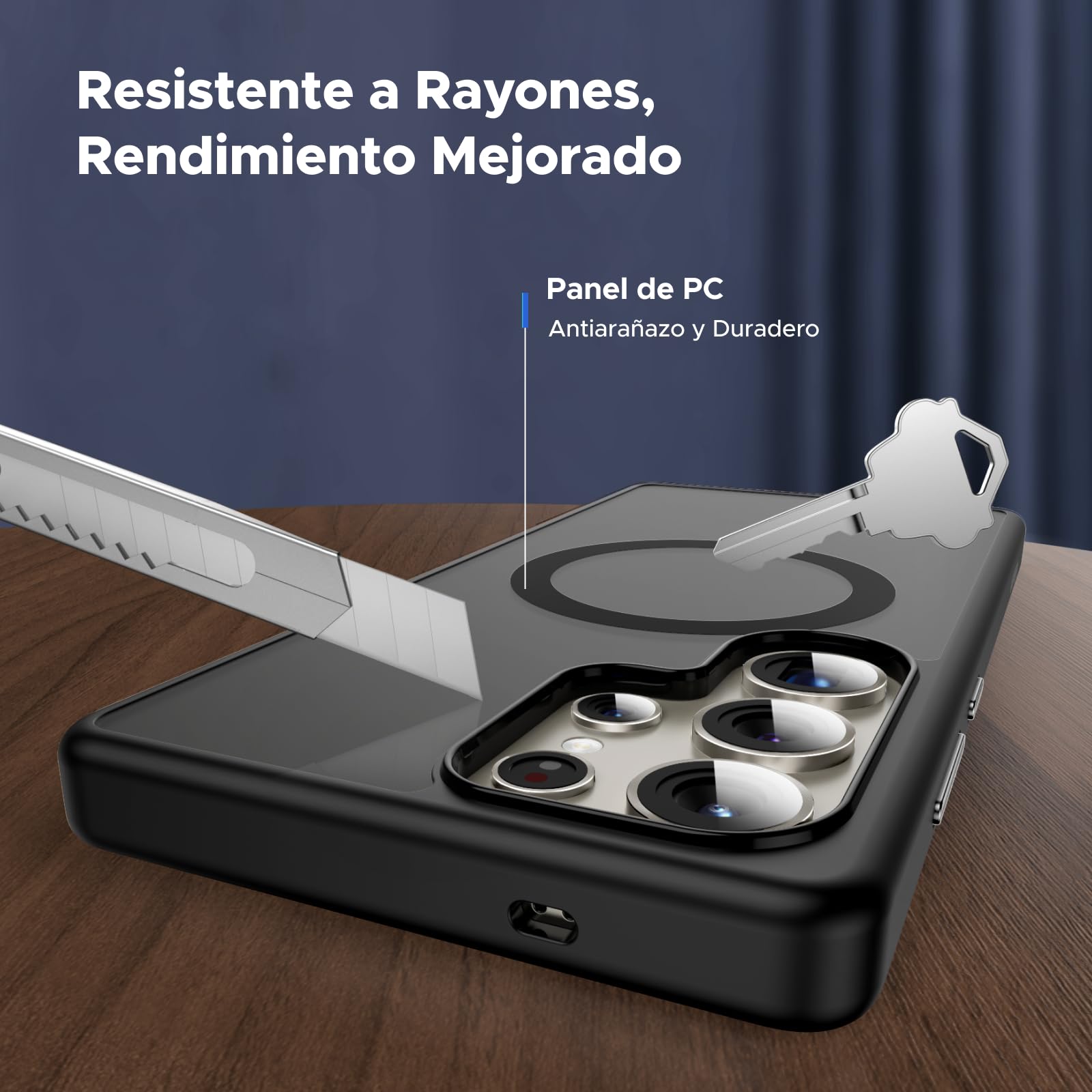 Funda Magnética UGREEN Negra Respaldo Mate Anticaída para Galaxy S25 Ultra Antigolpes