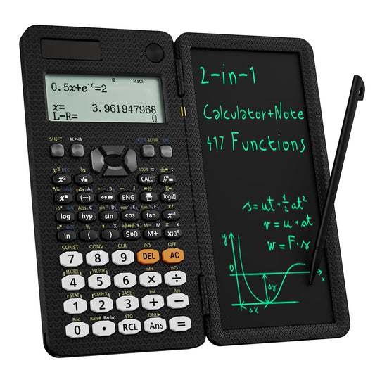 Calculadora Científica ROATEE Multivista 4 Líneas con Tablet de Escritura LCD Borrable Energía Solar para Escuelas y Empresas