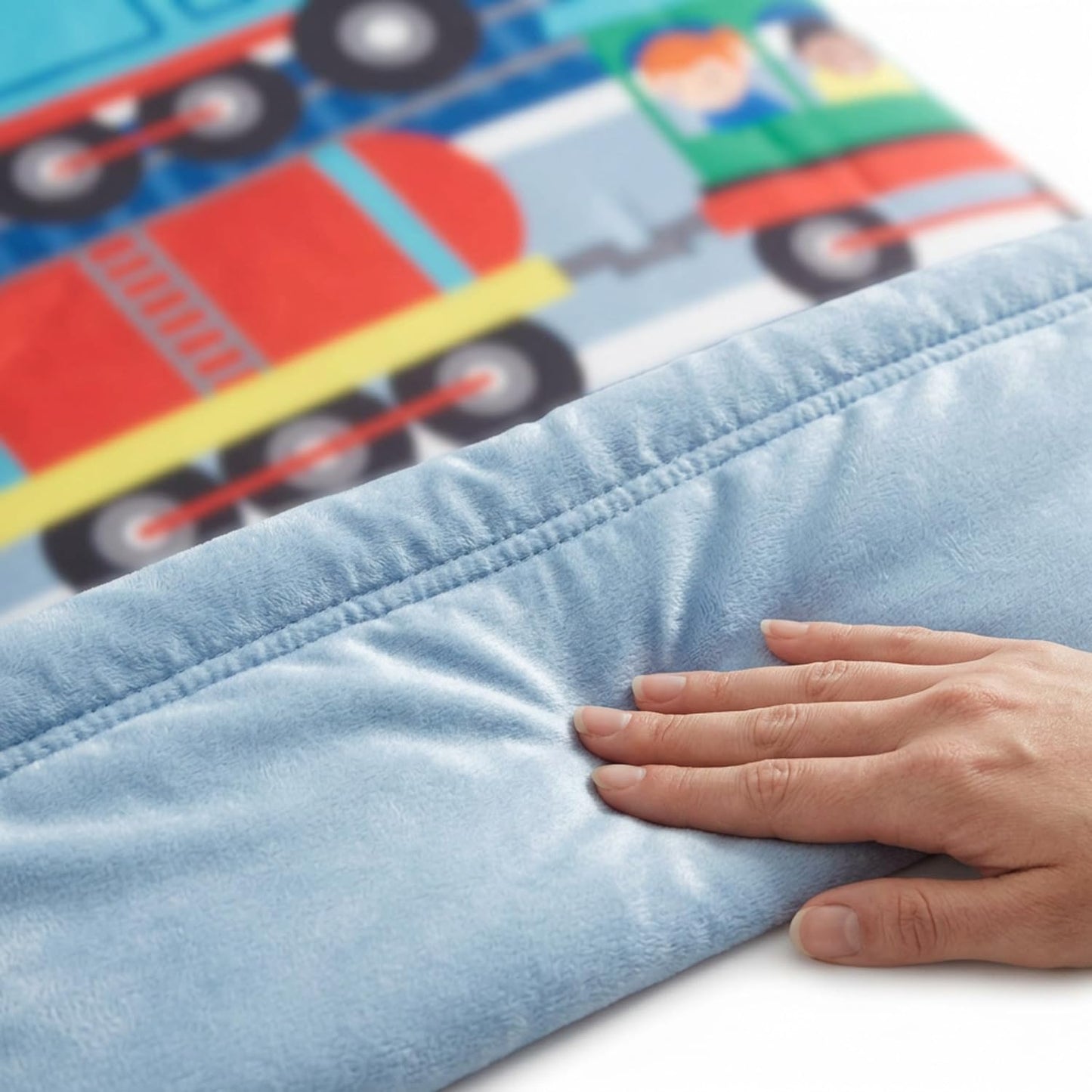 EVERYDAY KIDS Juego de cama infantil de 4 piezas -Trencito Choo Choo- Incluye edredón, sábana encimera, sábana bajera ajustable y funda de almohada reversible