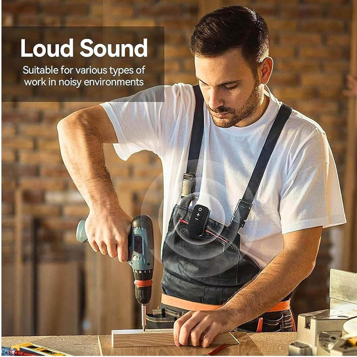 Altavoz Bluetooth Portátil BYDGUMEI Beige Claro con Clip Impermeable y Micrófono Incorporado