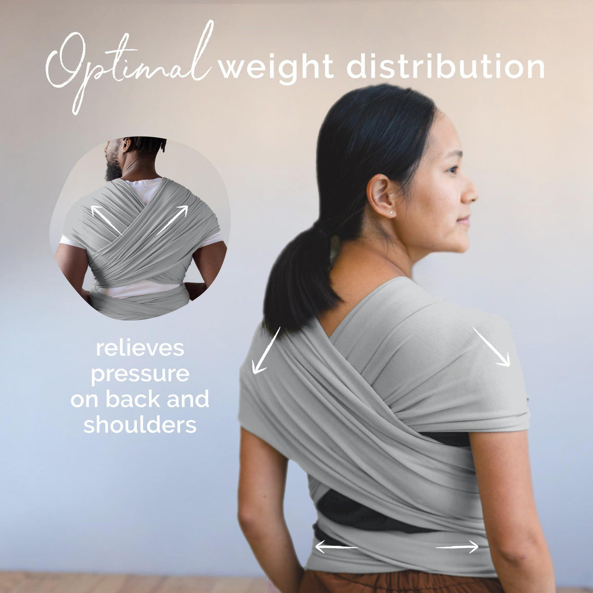 Boba Fular Elástico Portabebé Boba Wrap, para Bebés Recién Nacidos y Niños Hasta 16 Kg (Serenity Light Grey)