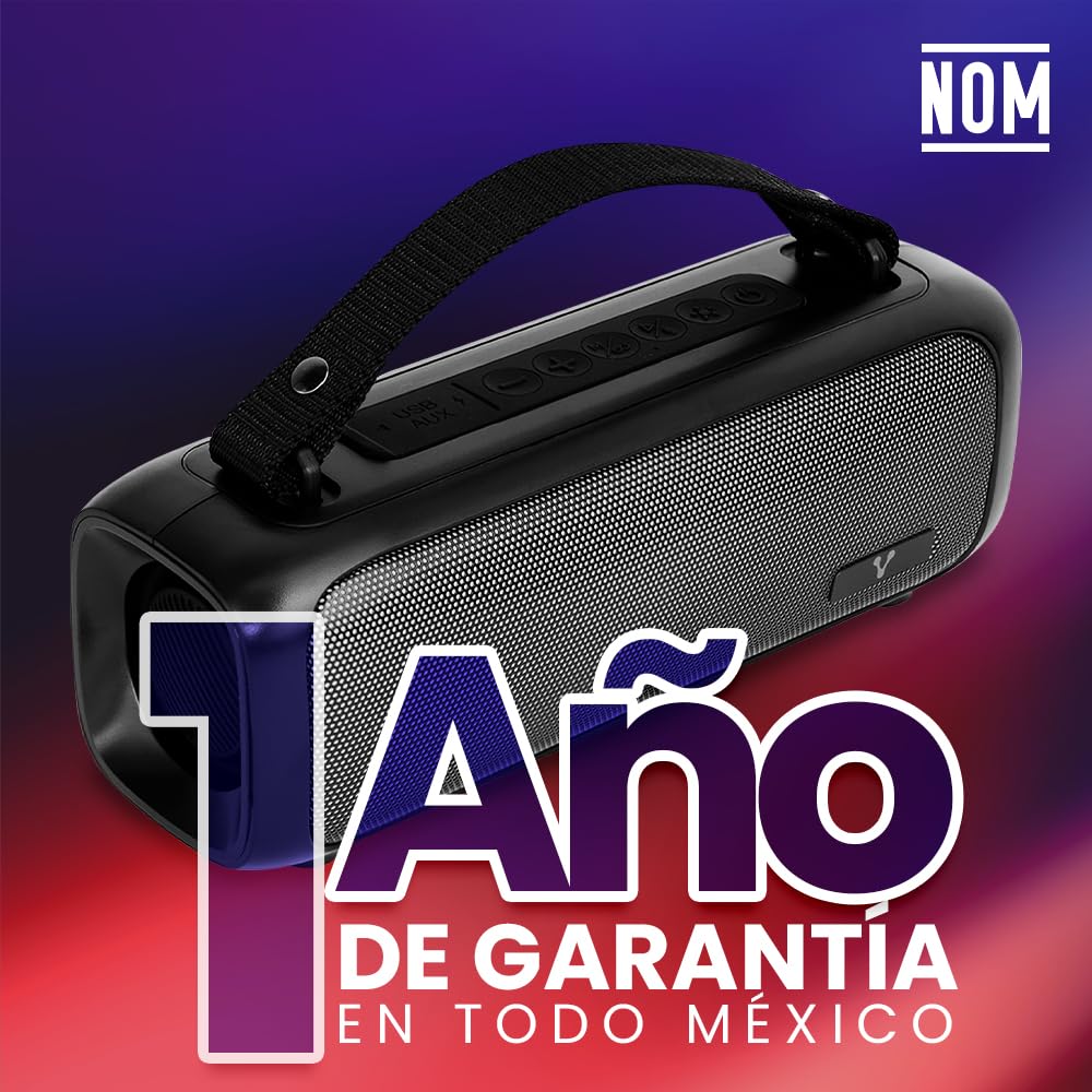 Bocina Bluetooth Vorago BSP-260 Negra con Luces RGB y Asa Portátil