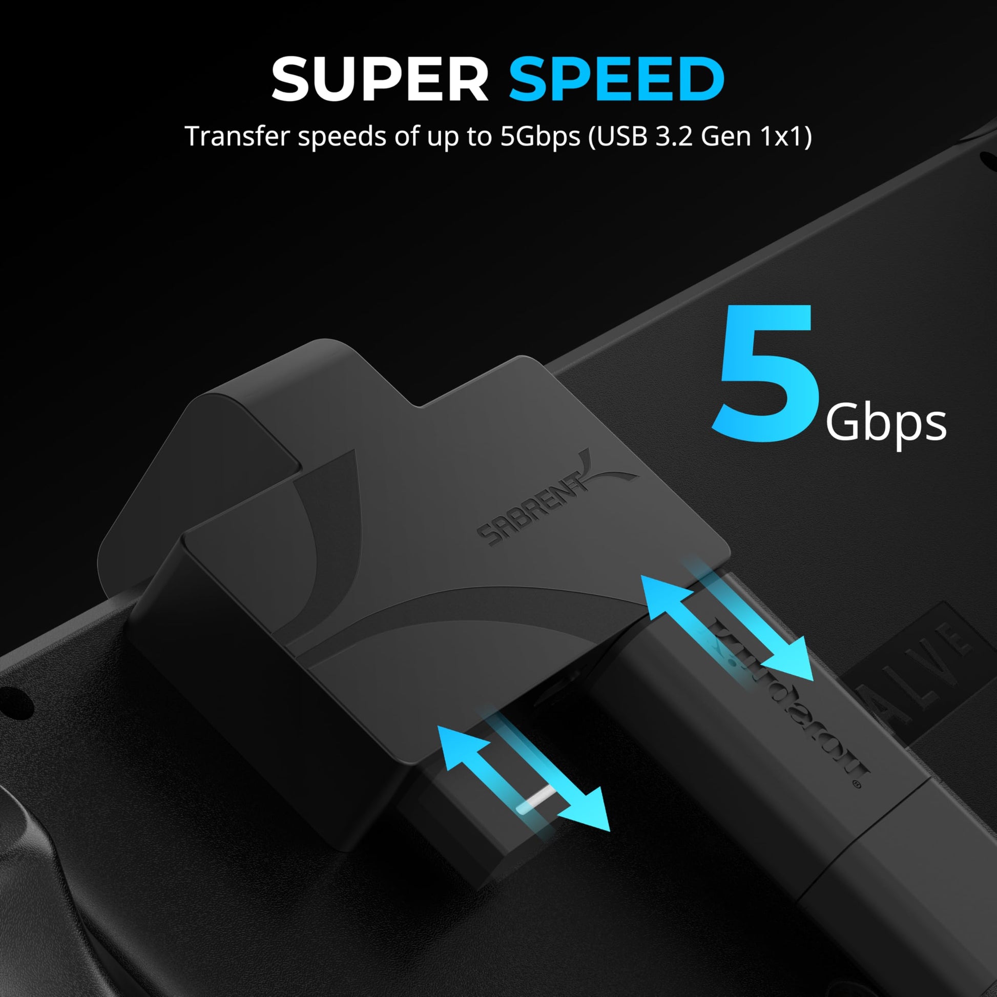 Hub USB Tipo C SABRENT Plataforma de Vapor 3 Puertos Compacto USB 3.2 5 Gbps con Carga PD
