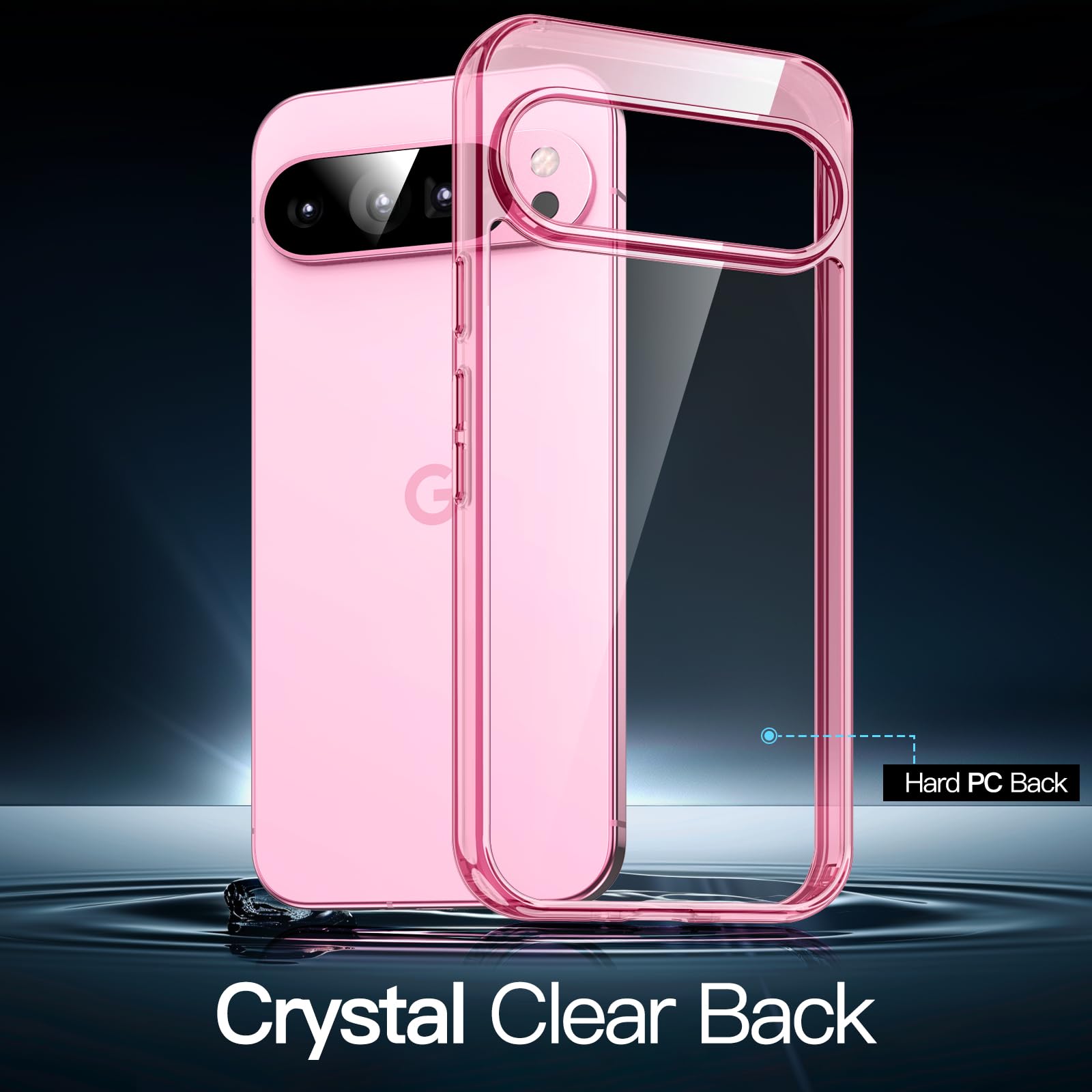 JETech Funda para Google Pixel 9 Pro XL 2024, Anti-Amarillo Antigolpes Protectora Carcasa, Antiarañazos PC Duro Respaldo (Rosa Cuarzo)