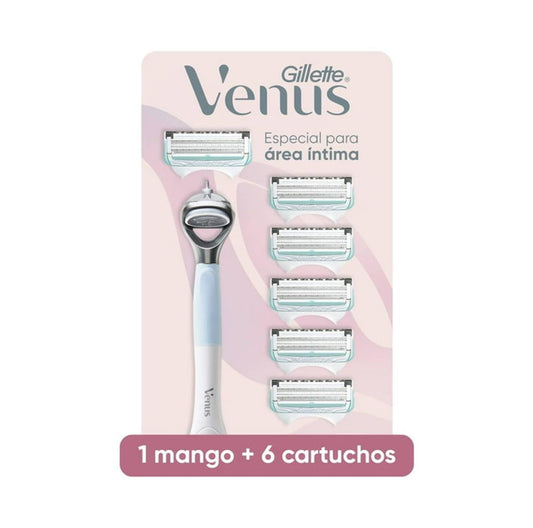Rastrillo Gillette Venus Rosa con 6 Cartuchos para Mujer