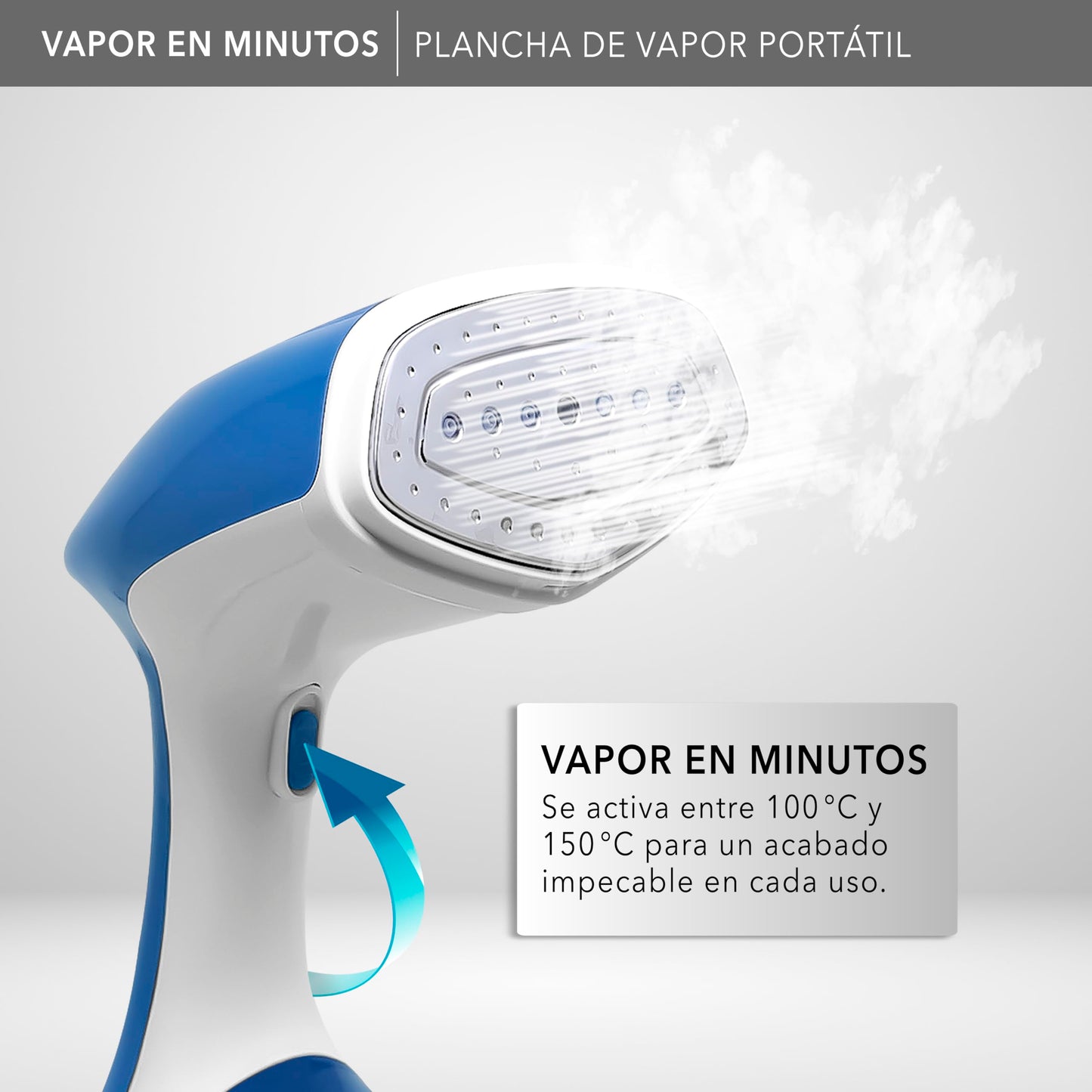 Plancha de Vapor Portátil RCA RC-931 Blanco con Cepillos para Cuidado Profesional de Telas en Hogar y Viajes