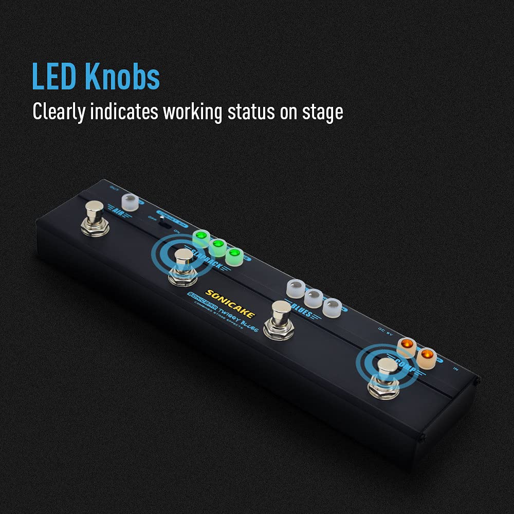 Pedal Multiefectos Sonicake Sonicbar Twiggy Blues Combinado Stage 4 en 1 guitarra eléctrica