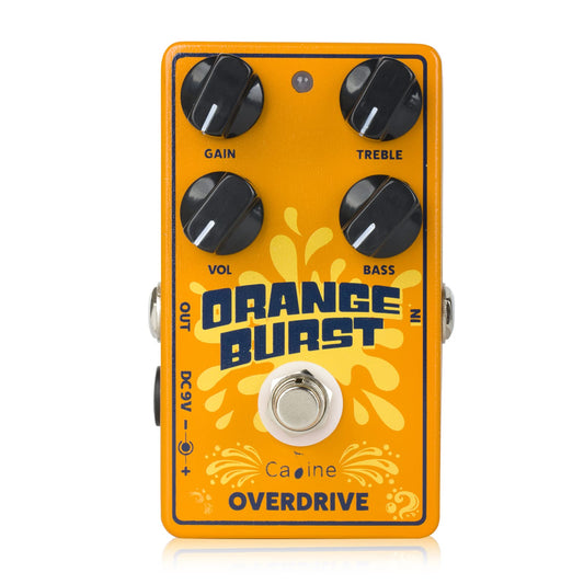 Caline CP-516 Orange Burst Overdrive Pedal de efecto guitarra True Bypass Design White Pomos