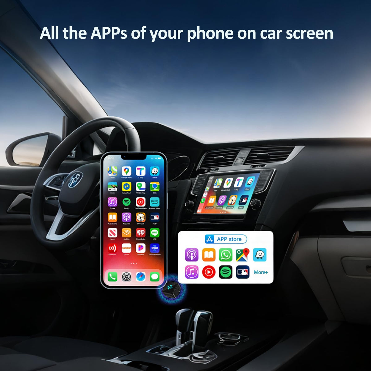 Adaptador Inalámbrico CarPlay Apple y Android USB Plug and Play