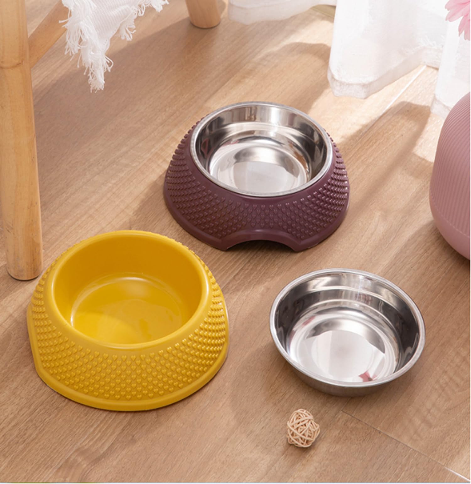 Plato Tazón de Mascotas XINYUICEAN Inoxidable Doble Propósito para Perro y Gato