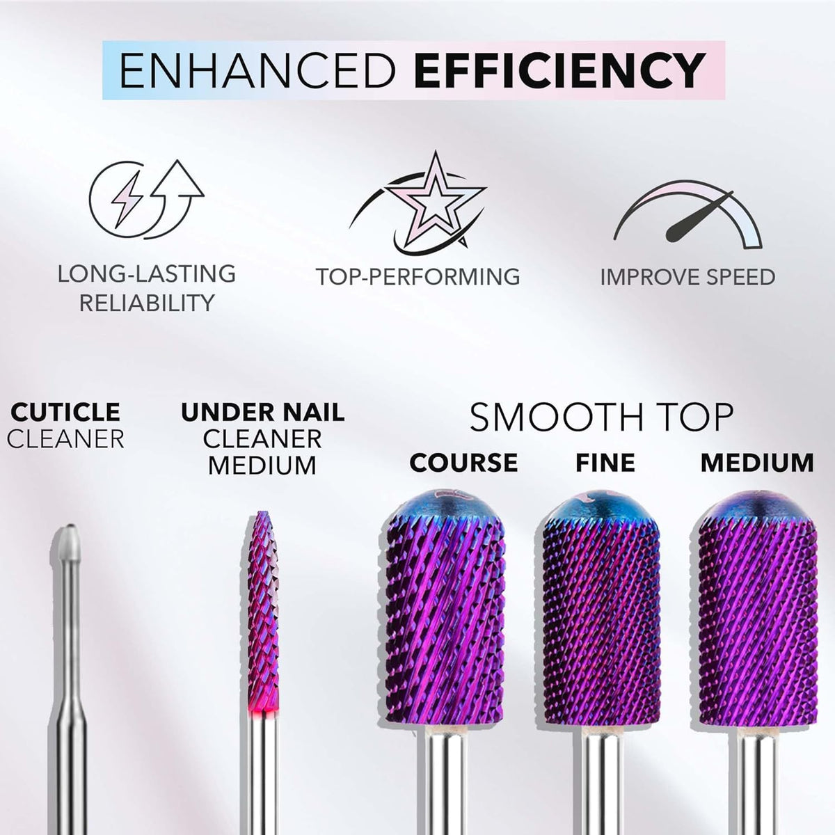 KIARA SKY Brocas Moradas para Taladro de Uñas E-File (5-En-1 Fino)