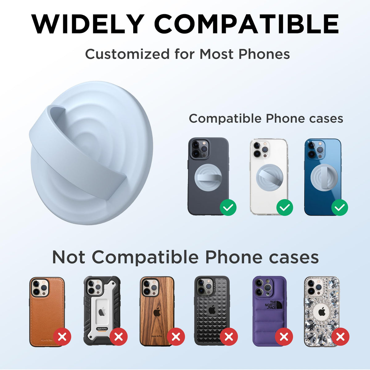 Soporte Magnético para Teléfono COFFKER Azul Bebé Compatible con Magsafe para iPhone Serie 17/16/15/14/13/12