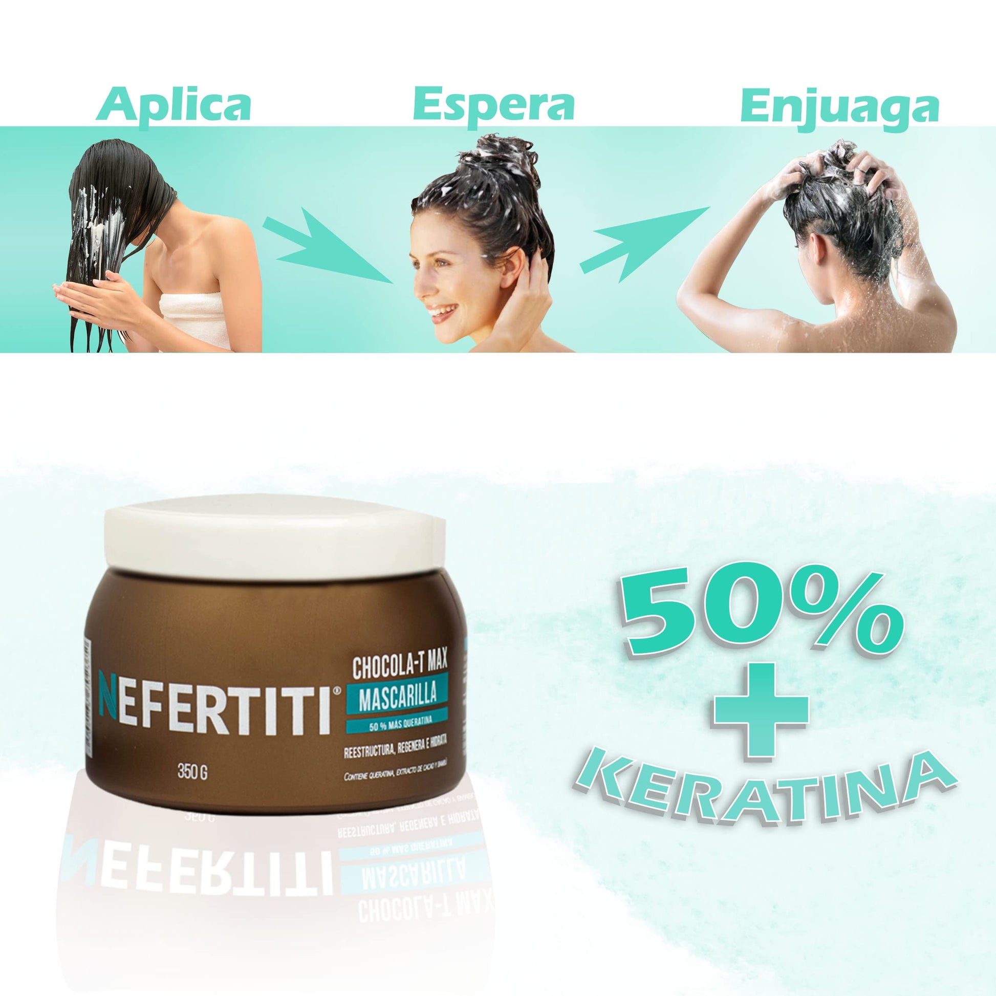 Kit Nefertiti Chocola-T Mascarilla Doble Keratina y Crema Peinar Keratina Cabello Severamente Dañado