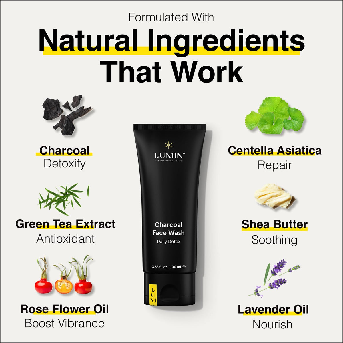 Lumin - Jabón facial de carbón, skincare masculino