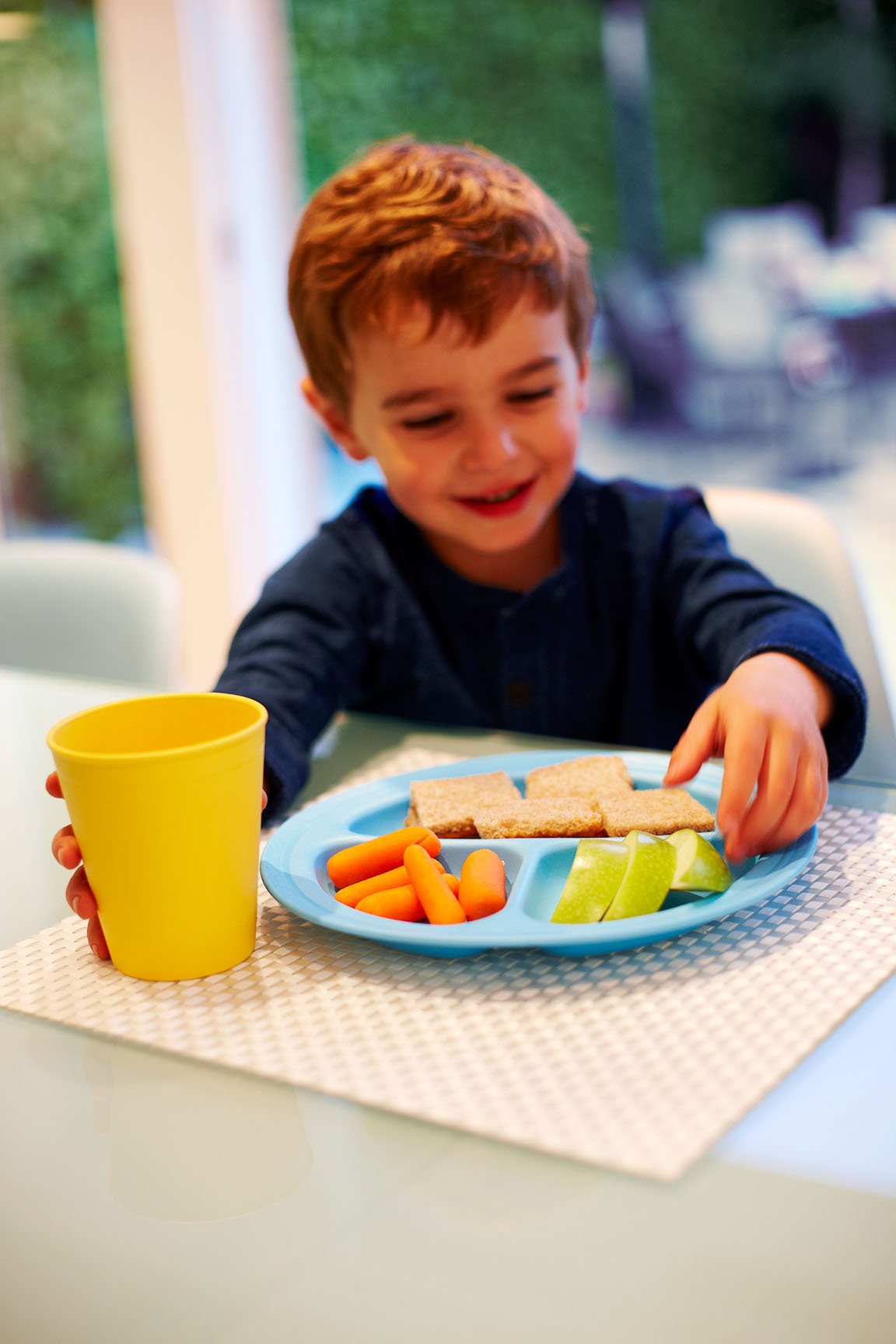 Green Eats 4 Pack Snack Plate, Anaranjado