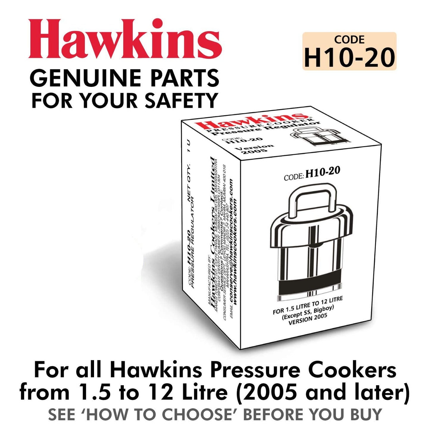 Hawkins H10-20 Pressure Regulator for Classic Aluminum and Stainless Steel Pressure Cookers