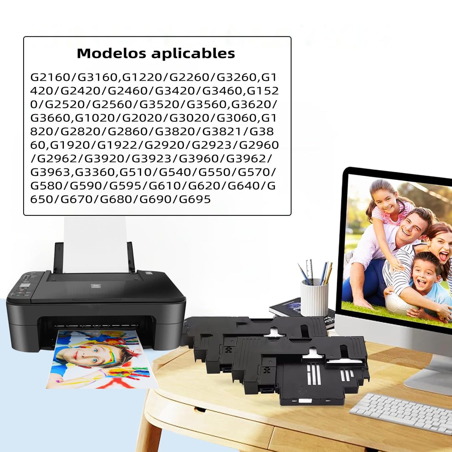 Cartucho de Mantenimiento TEZXSAEW Negro Compatible con Impresoras Canon PIXMA