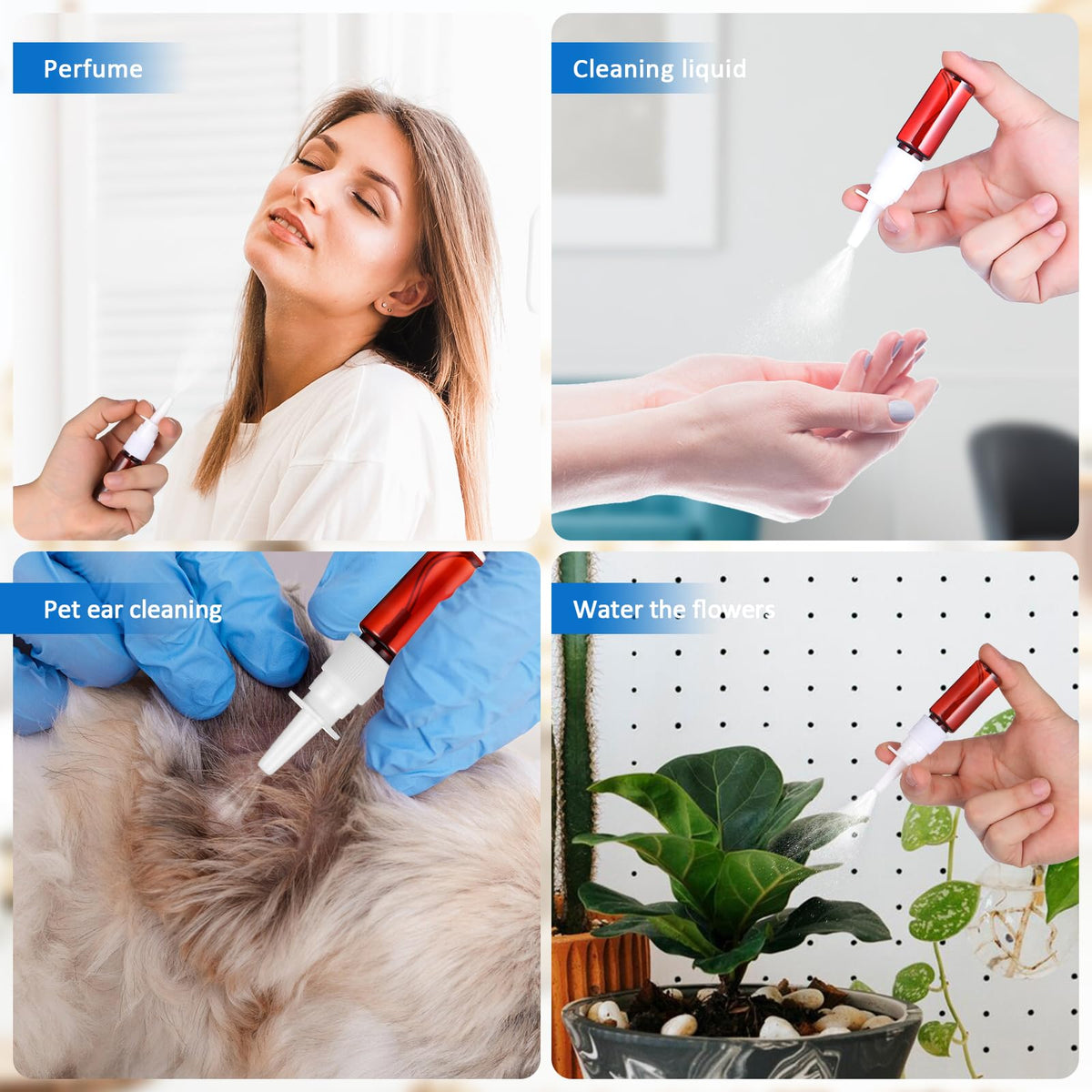 Artibest - 10 botellas vacías nasales de cristal ámbar, pulverizadores de niebla finos, recipientes recargables para aceites esenciales, aromaterapia, perfume de 15 ml
