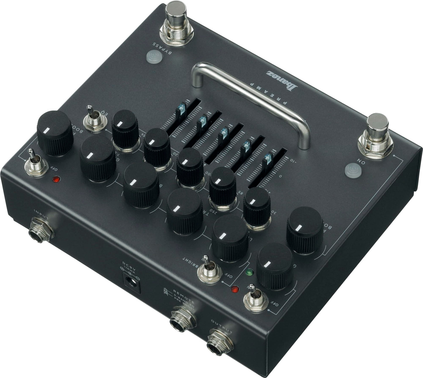 IBANEZ PTPRE Preamp de Guitarra Clásico Negro con 5 Bandas Paramétricas EQ y Post Boost