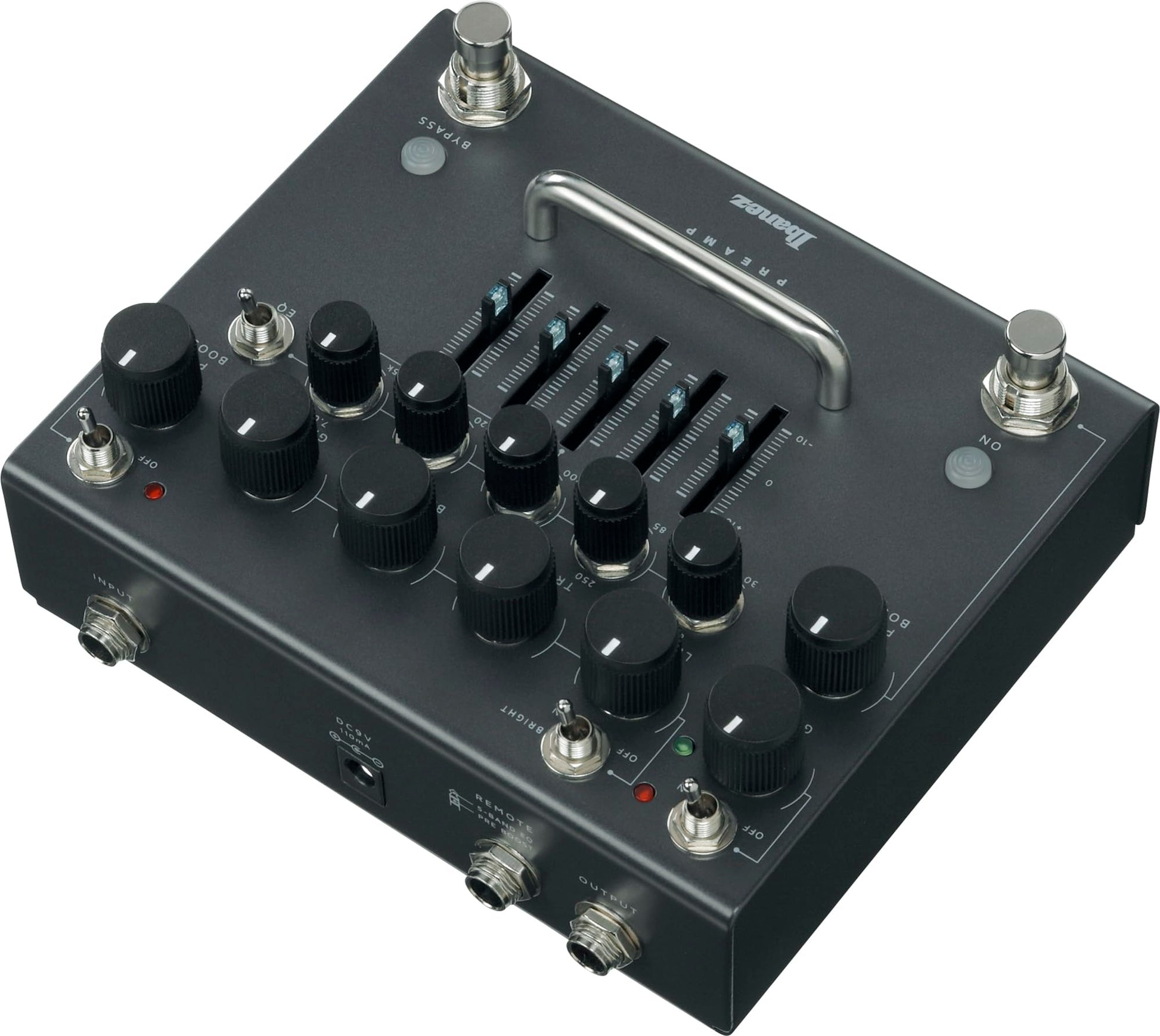 IBANEZ PTPRE Preamp de Guitarra Clásico Negro con 5 Bandas Paramétricas EQ y Post Boost