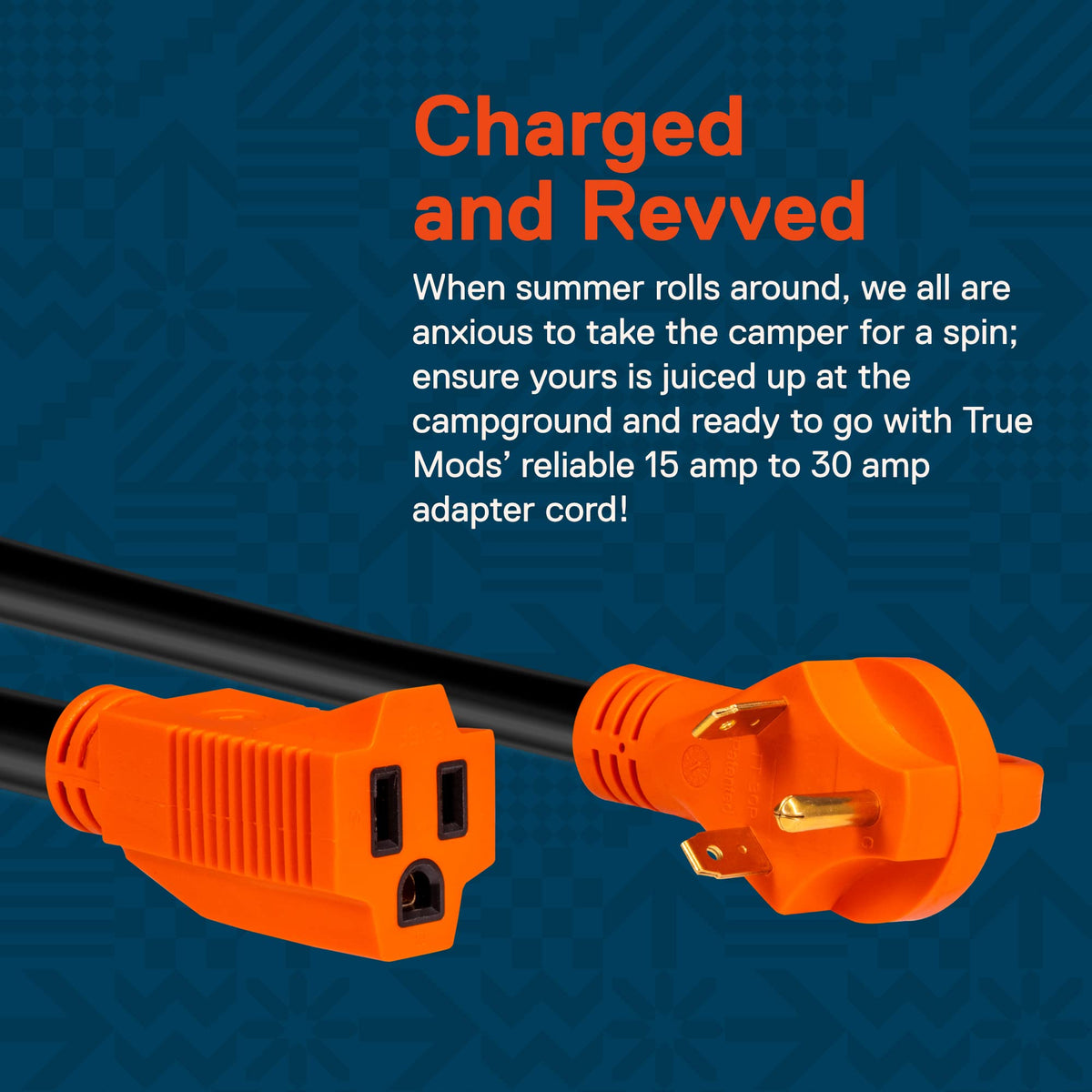 Adaptador de Corriente True MODS RV 125V Enchufe Conector 15A a 30A