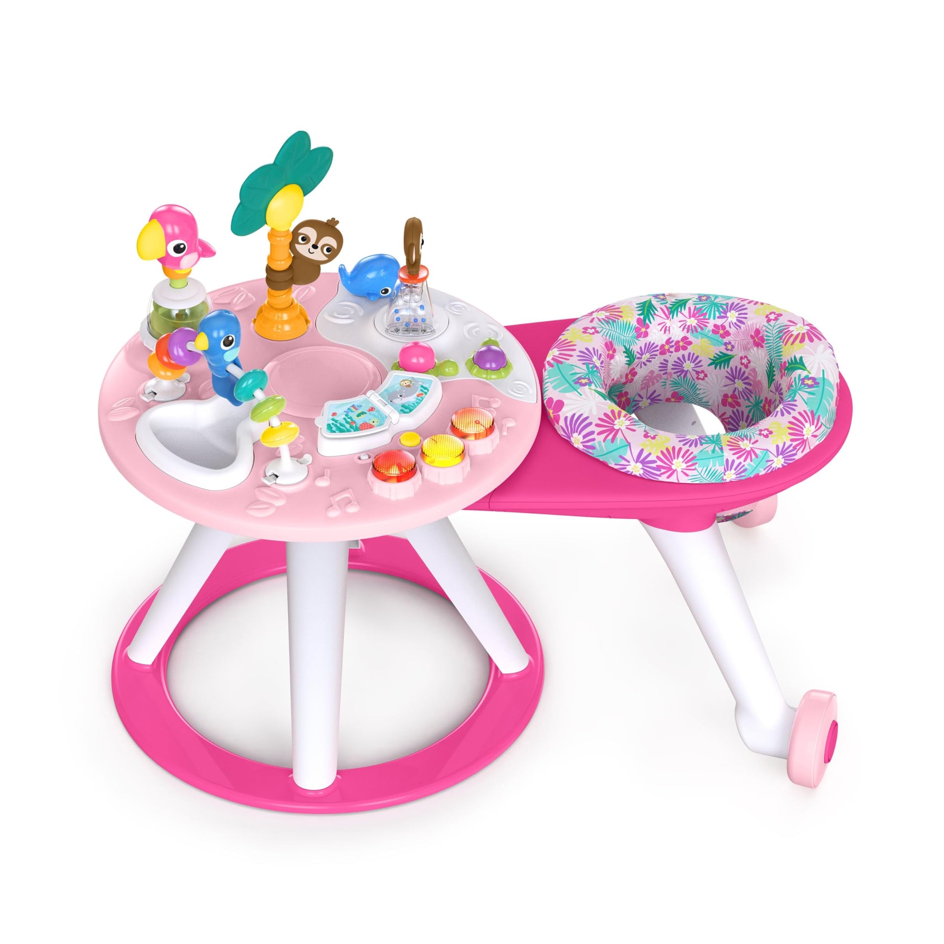 Bright Starts Around We Go - Mesa y centro de actividades 2 en 1, color coral