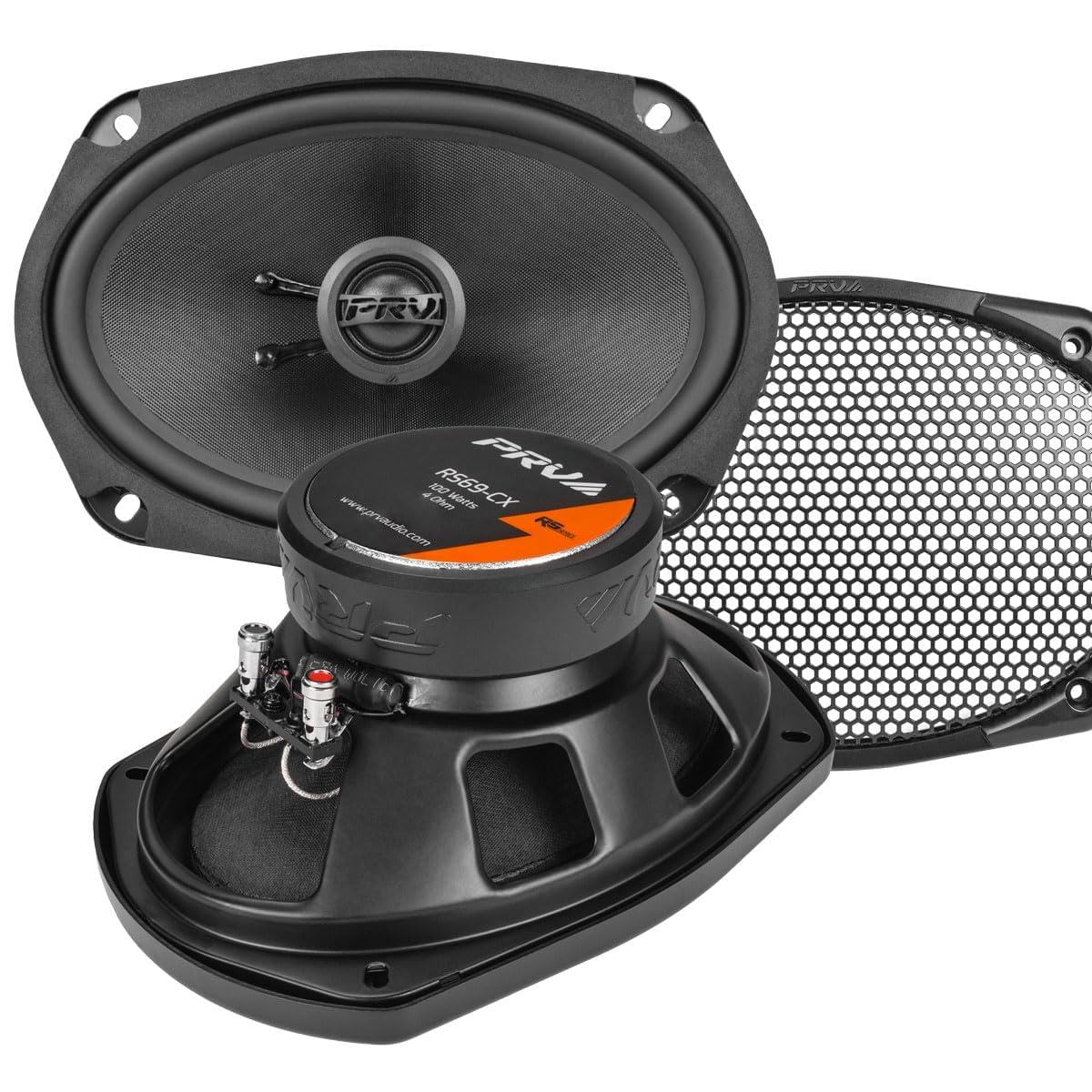 Altavoces Coaxiales de 2 Vías PRV AUDIO 6 x 9 Pulgadas Neodimio con Parrilla para Coche