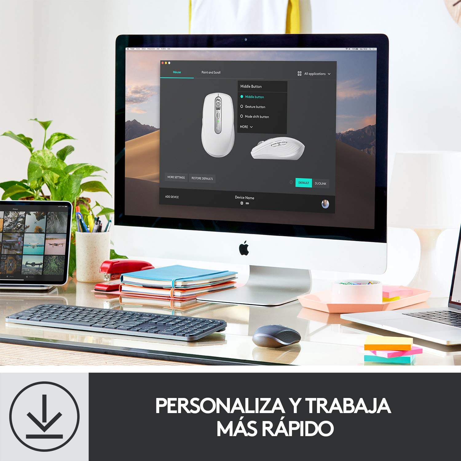 Logitech MX Anywhere 3 Mouse Compacto de Alto Desempeño, Inalámbrico, Scroll Rápido, 4000DPI, Botones Personalizables, USB-C, Bluetooth, Mac/iPad/Windows/PC/Linux/Chrome - Rosa