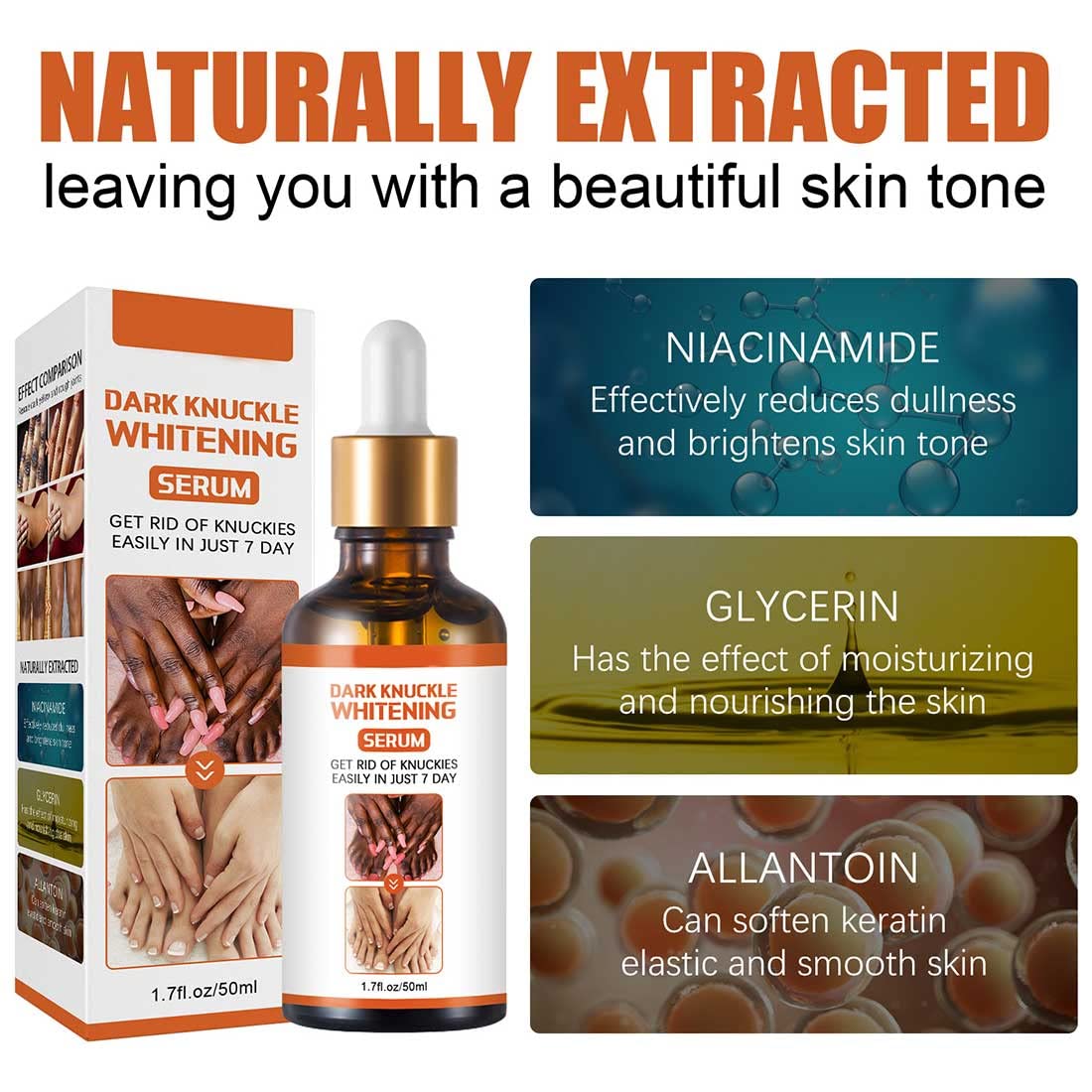 Serum for Dark Spots and Knuckles Whitening, Skin Lightening Oil for Body, Dark Spot Corrector, Whitening Serum to Lighten Skin, Dark Knuckle Remover - Effective Skin Care Solution.