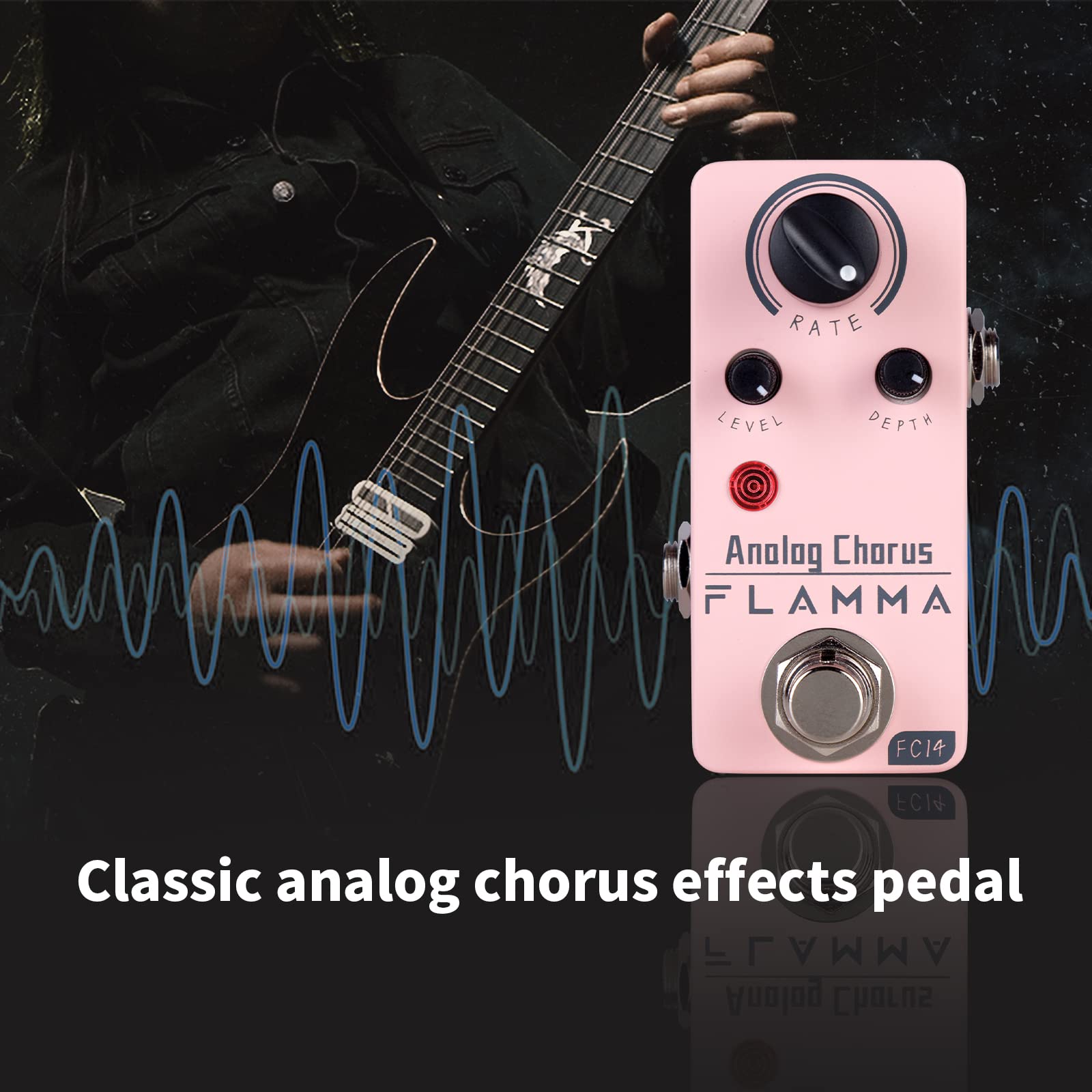 Pedal de Efectos de Guitarra Flamma FC14 Analógico Portátil Durable Carcasa de Metal