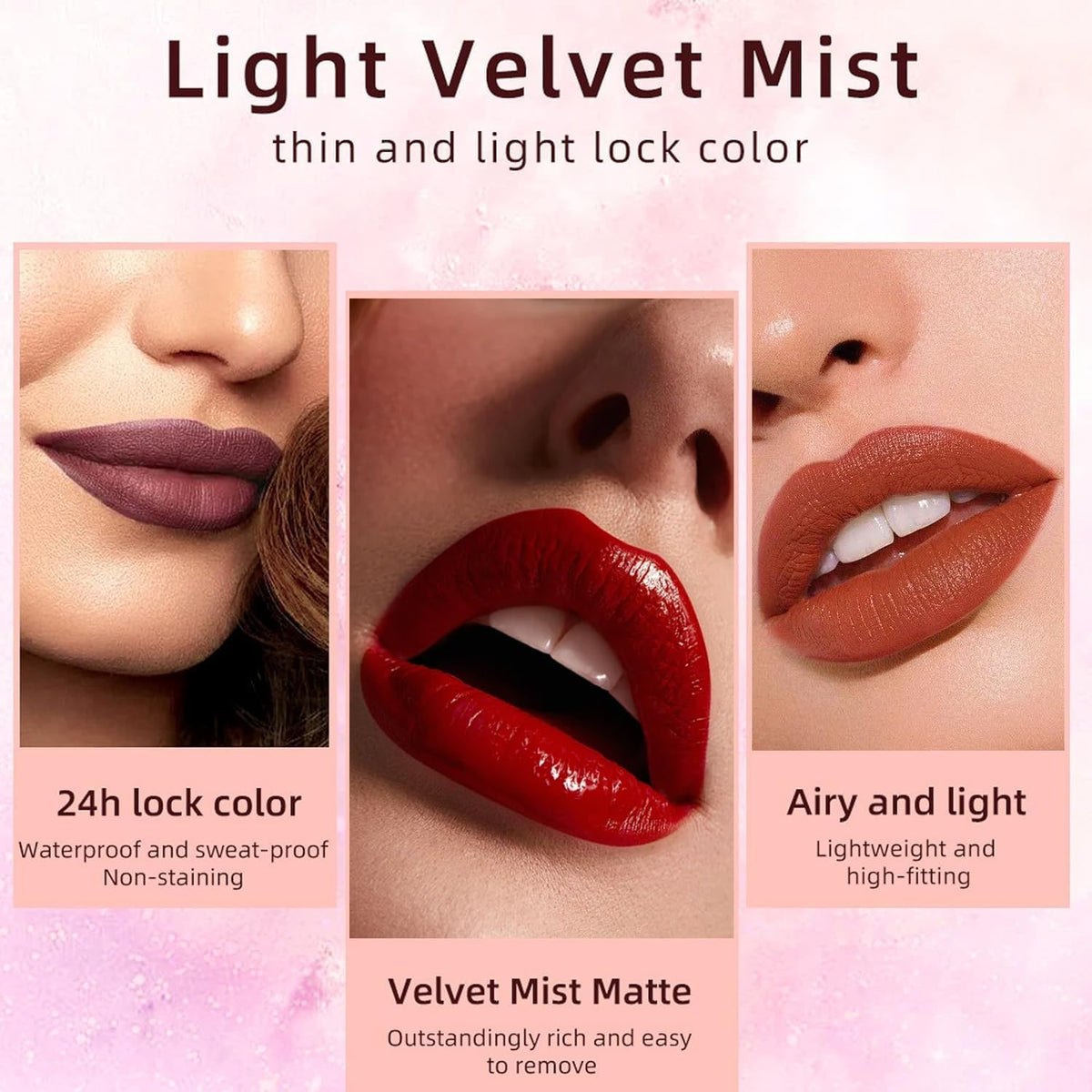 Allphv Set de Labiales 12 Piezas, Set de Brillo Labial Mate para Mujer