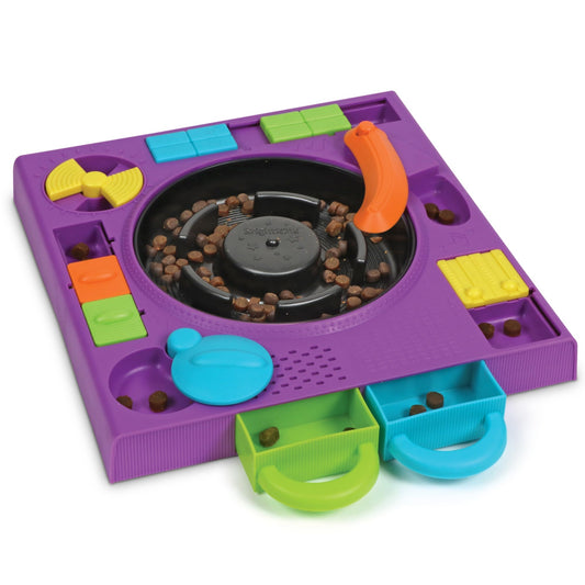 Brightkins DJ Doggo Puzzle Feeder - Rompecabezas para Perros, Juguetes para Perros