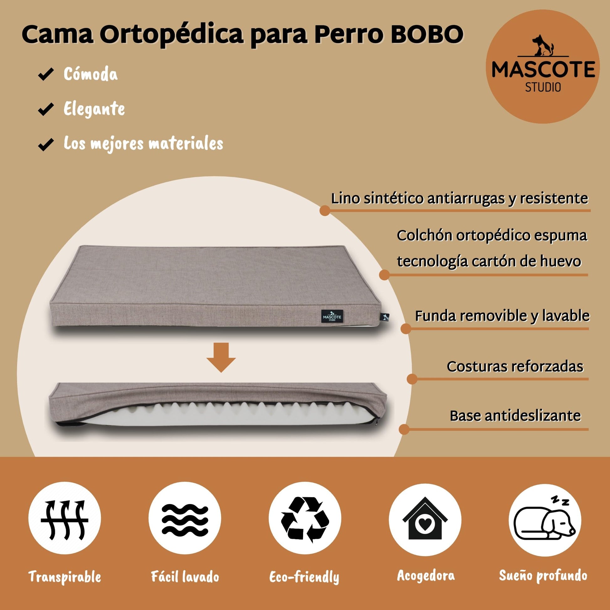 Cama Ortopédica Mascote Studio Bobo para Perro