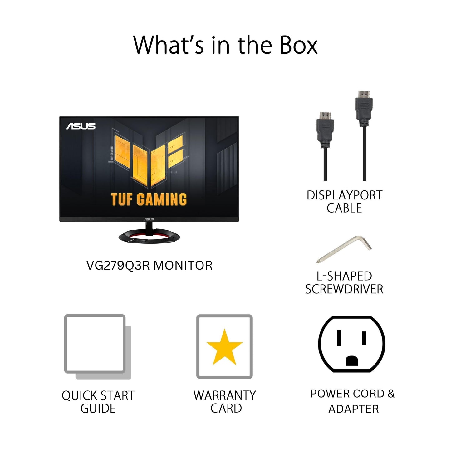 ASUS TUF Gaming Monitor 1080P de 27 pulgadas (VG279Q3R) - Full HD, 180Hz, IPS rápido, Extreme Low Motion Blur, 1ms, FreeSync, Overdrive variable, Shadow Boost, Cuidado de los ojos, 100% sRGB, garantía