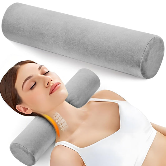 KAMYSEN Almohada Cuello Dormir, Almohada Cuello Espuma con Memoria Lavable, Alivio Dolor Cuello, Almohada Cilíndrica Multifuncional, Almohada Bolster para Cama, Piernas, Espalda y Yoga