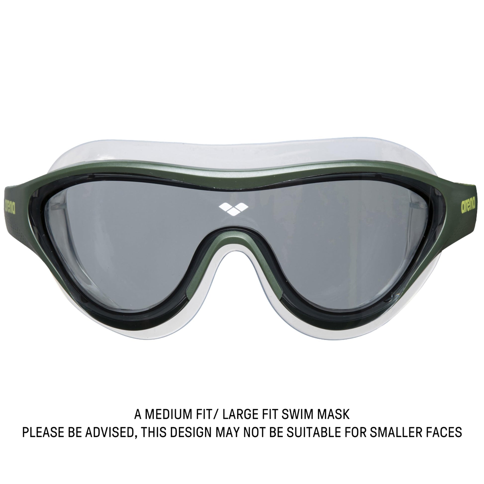 ARENA - Máscara de natación Unisex para Adultos, Unisex, para Hombres y Mujeres, Lentes de policarbonato sin Espejo, Color Ahumado/Verde Oscuro
