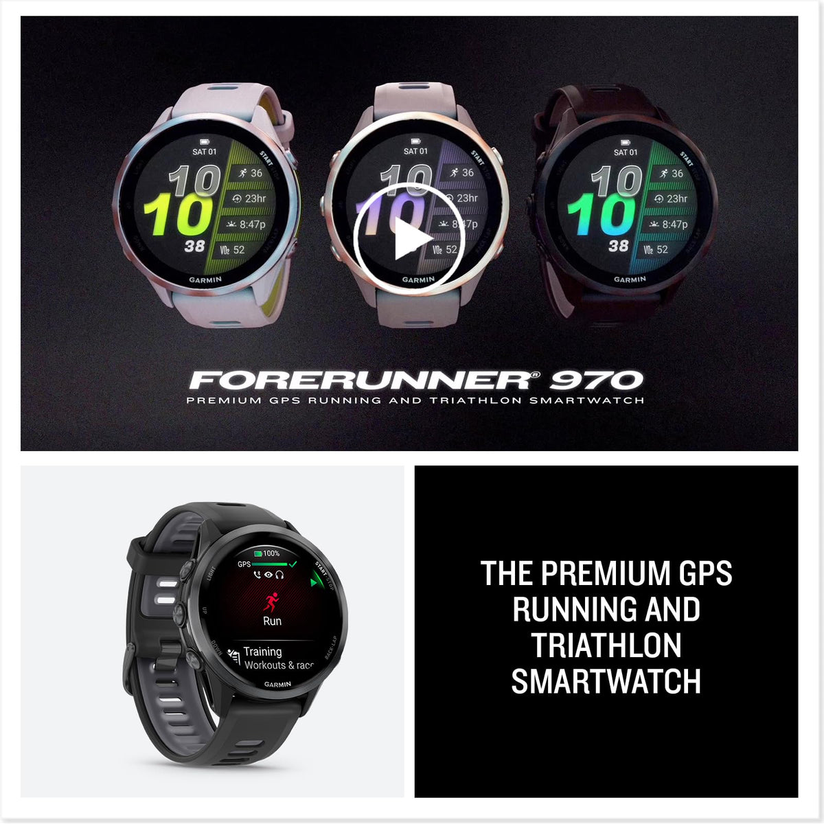 Reloj Inteligente Garmin Forerunner 970 Triatlón GPS AMOLED Linterna LED Titanio Black Amp Yellow