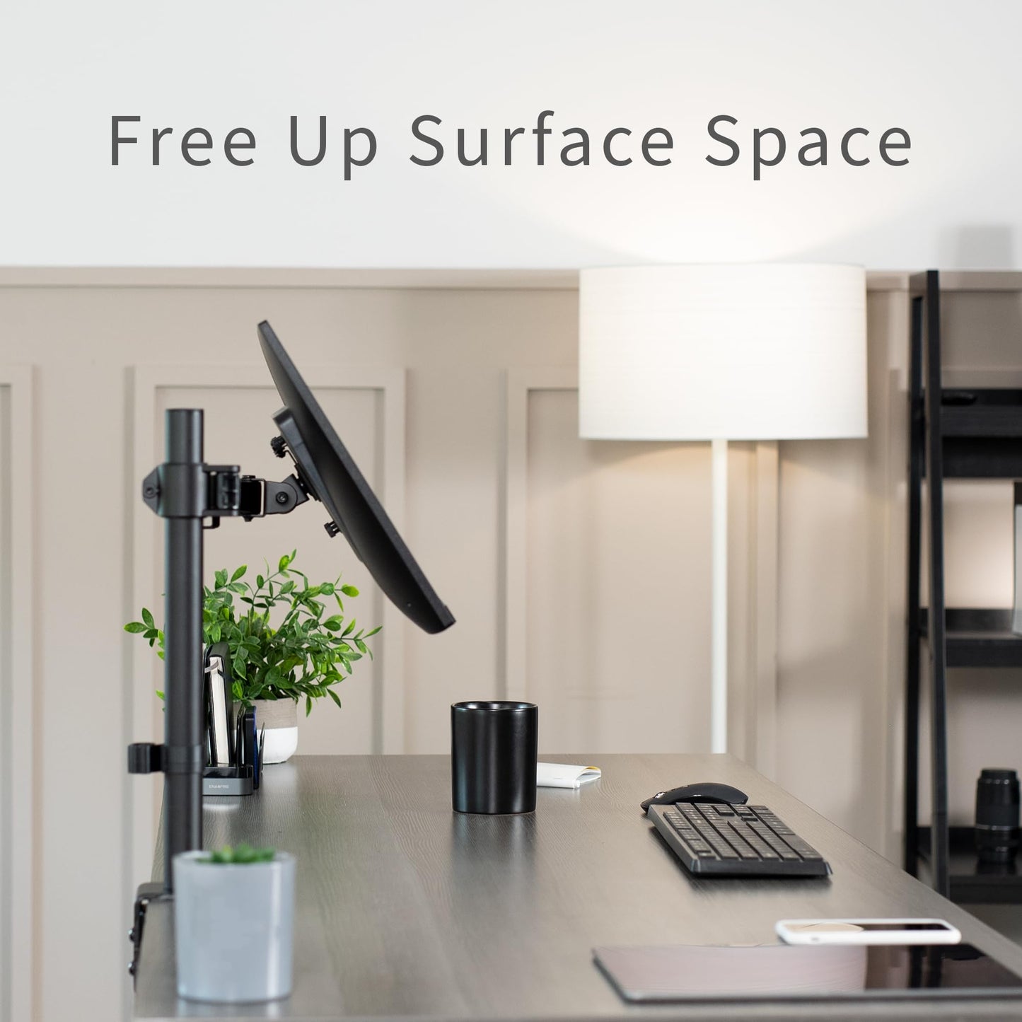 Soporte Brazo para Monitor VIVO Negro Ajustable para Pantallas de hasta 32 y 38 Pulgadas Ultrawide