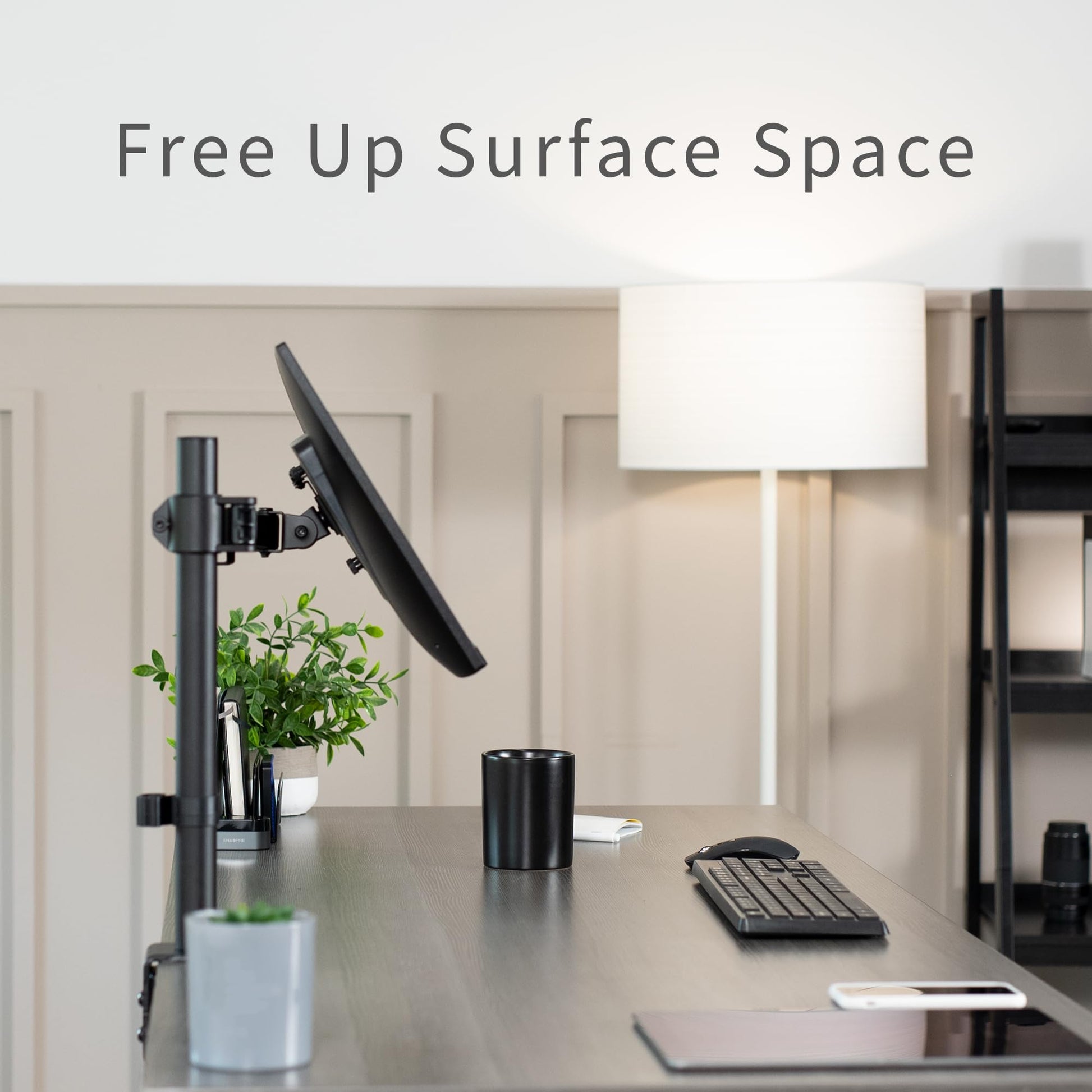 Soporte Brazo para Monitor VIVO Negro Ajustable para Pantallas de hasta 32 y 38 Pulgadas Ultrawide
