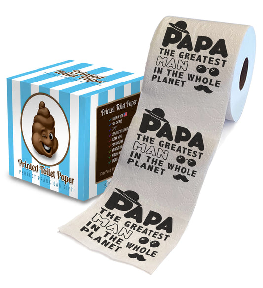 Rollo de Papel Higiénico Impreso TP El Hombre Más Grande del Planeta para el Día del Padre, Broma Divertida para Papá, Marido o Novio