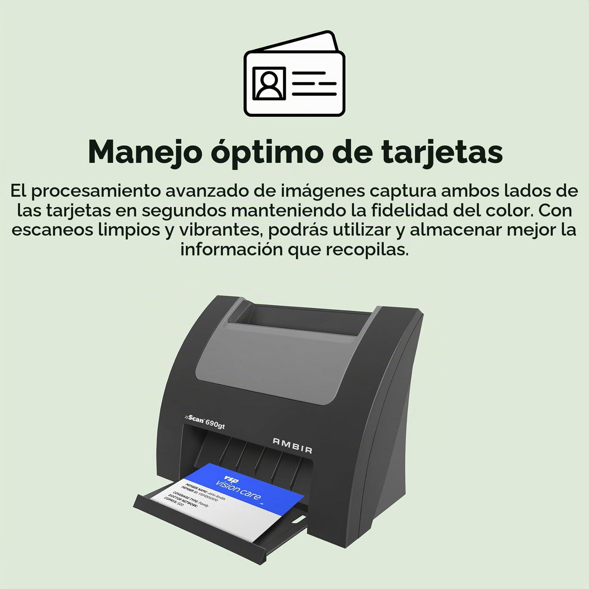 Escáner de Tarjetas Ambir nScan 690gt Alta Velocidad Vertical