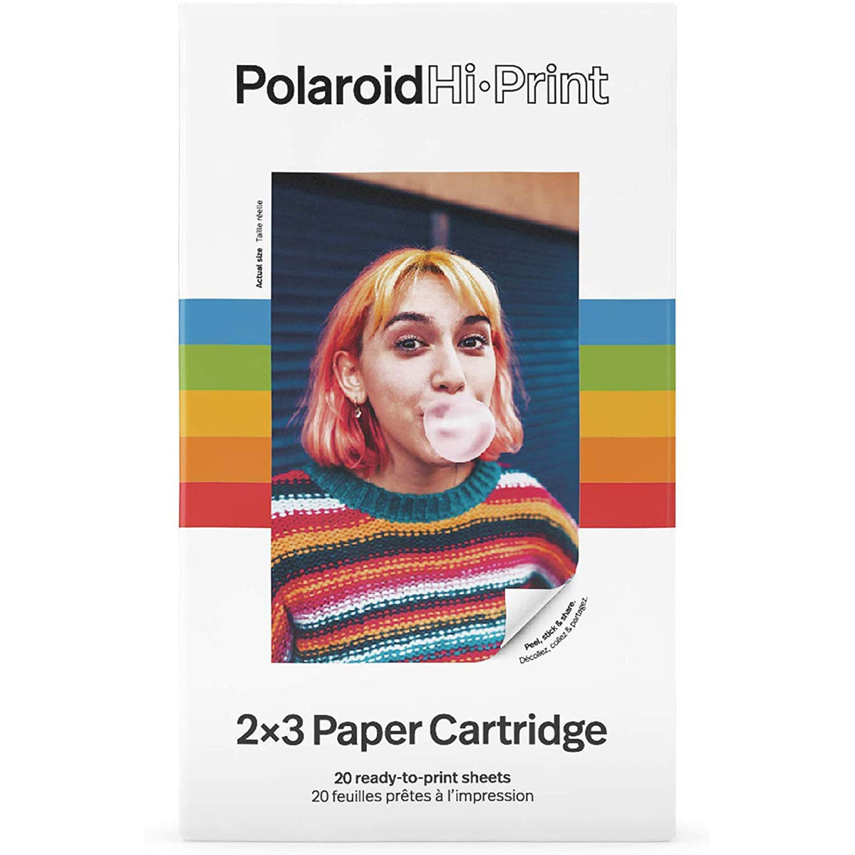 Cartucho de Papel Polaroid Hi-Print Blanco con Paño de Limpieza 20 Hojas (x2) Paquetes